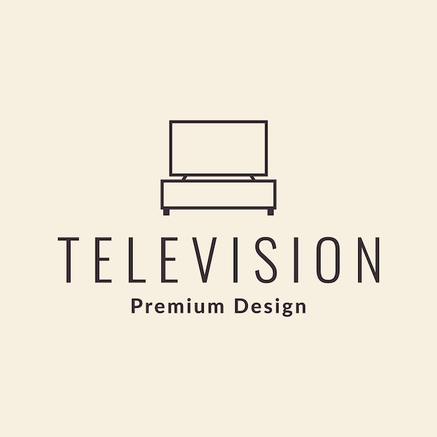 Ligne Tv Minimaliste Led Logo Design Vecteur Symbole Graphique Icône Signe Illustration Idée Créative