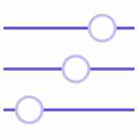 Vecteur une ligne violette avec des cercles et un cercle dessus