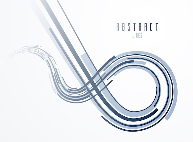 Lignes 3D vecteur abstrait scientifique ou technique, futur thème de la technologie et de la science, conception d'éléments de mouvement dynamique, modèle pour les annonces ou l'affiche ou la couverture.