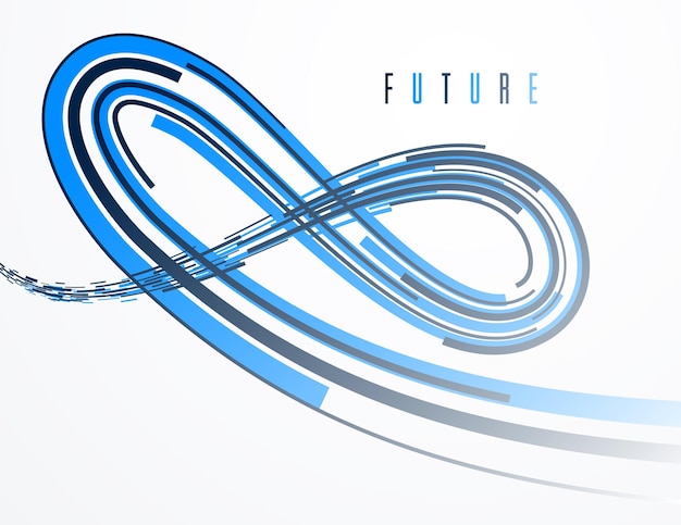 Lignes 3D vectorielles abstrait scientifique ou technique, thème technologique et scientifique futur, conception d'éléments de mouvement dynamique, modèle pour publicités ou affiche ou couverture.