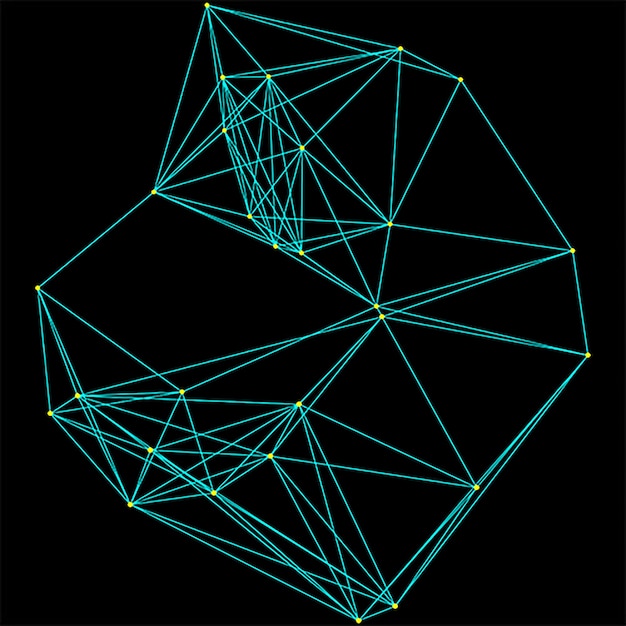 Des lignes abstraites complexes et des formes aléatoires sur un fond sombre créent une esthétique audacieuse et moderne