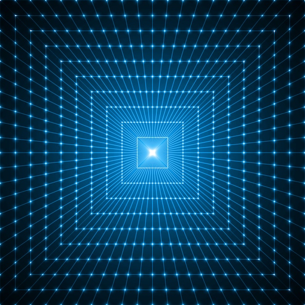 Vecteur lignes abstraites avec des faisceaux lumineux sur les intersections.