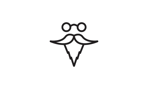 Lignes Barbe Et Moustache Homme Logo Vecteur Symbole Icône Design Illustration