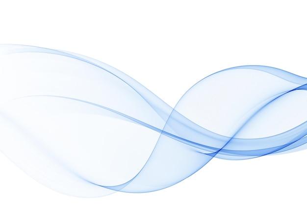 Des lignes bleues ondulées transparentes Une vague de fumée bleue Un fond d'onde bleue abstraite