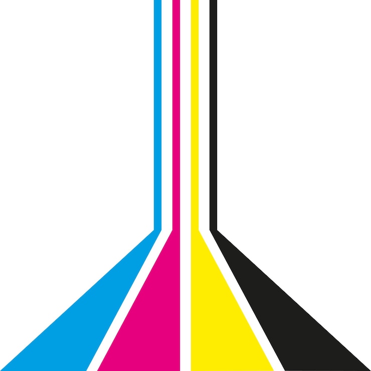 Vecteur des lignes cmyk abstraites cyan magenta jaune et noir illustration vectorielle simple.