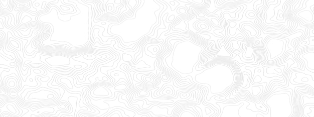 Lignes de contours topographiques blancs et noirs des montagnes Carte de contour géographique vectorielle