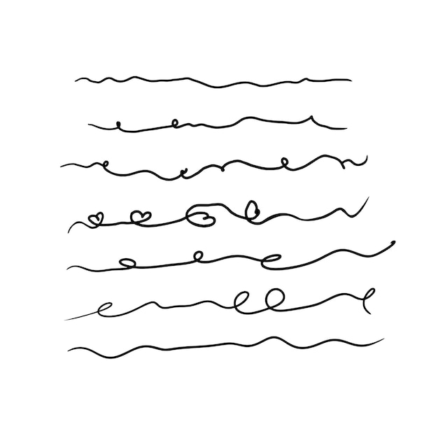 Vecteur lignes de différents types et formes