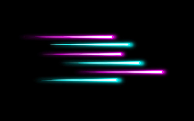 Vecteur lignes dynamiques effet néon, sci-fi futuristic abstract gradient blue purple pink neon glowing light