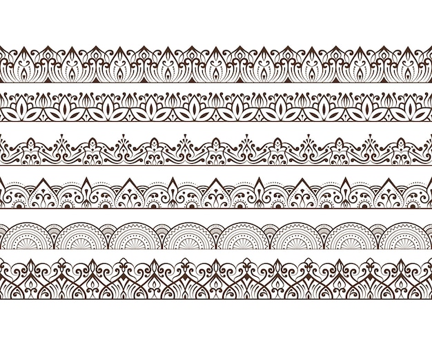 lignes ethniques de luxe motifs de bordure modèle sans couture vintage ligne de démarcation européenne ensemble de séparateurs de pages