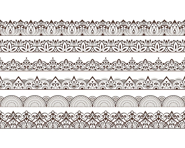 lignes ethniques de luxe motifs de bordure modèle sans couture vintage ligne de démarcation européenne ensemble de séparateurs de pages