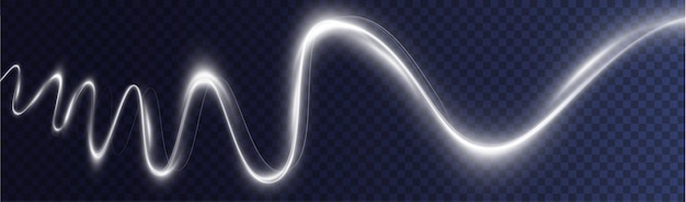 Lignes lumineuses vectorielles png tourbillonnant dans une simulation de lumière en spirale du mouvement de la ligne