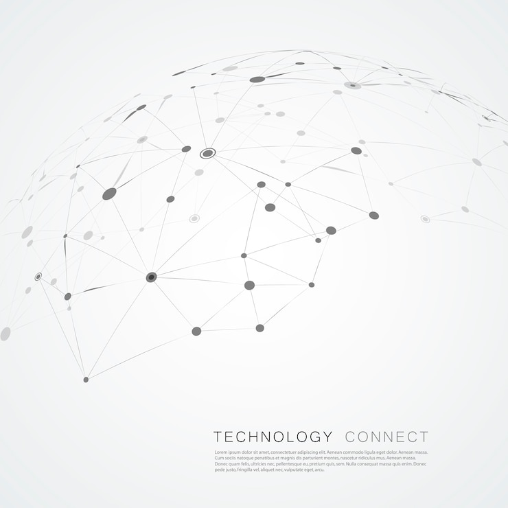 Vecteur lignes et points composés, science connectée