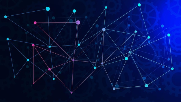 Lignes de points de connexion pour l'arrière-plan du concept de connexion au réseau mondial. Stock illustration vectorielle.