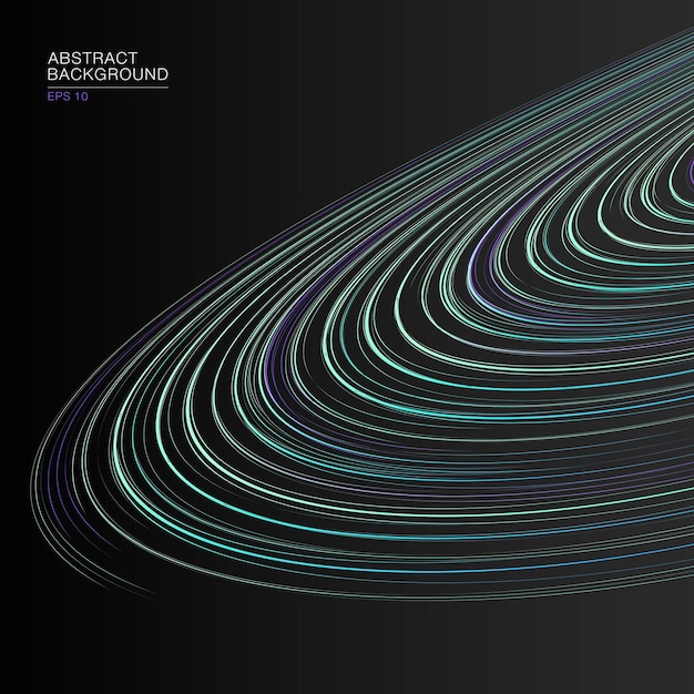 Lignes radiales colorées formant des cercles dans l'espace abstrait isométrique