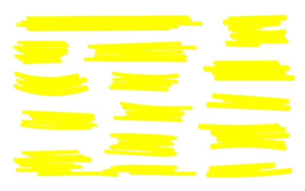 Lignes de repère. lignes de pinceau surligneur. Dessin à main levée