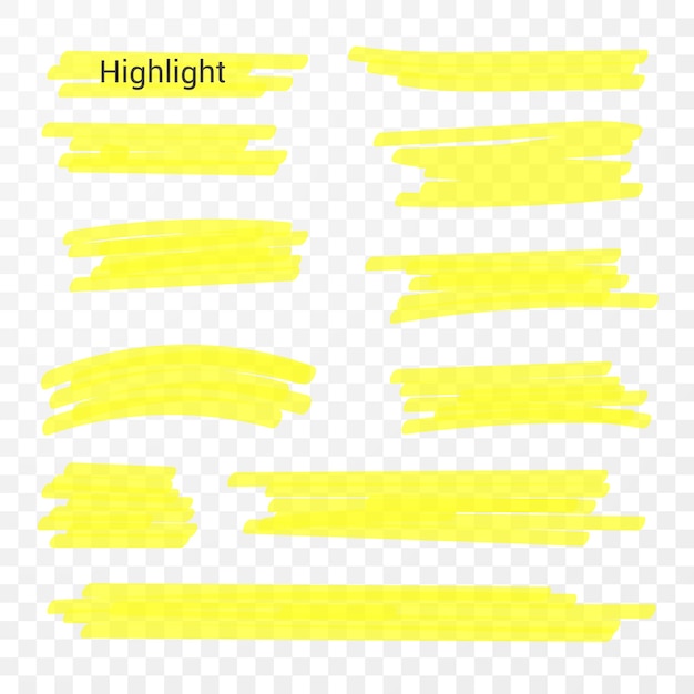 Lignes de repère. Lignes de pinceau surligneur. Dessin à main levée.