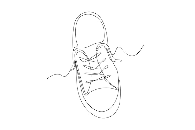 Des lignes simples continues forment l'image d'un modèle de chaussure tendance ligne simple ligne continue design simple