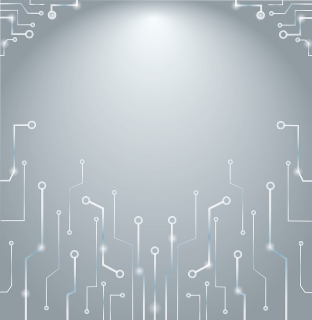 Vecteur lignes de technologie abstraites et fond de l'espace