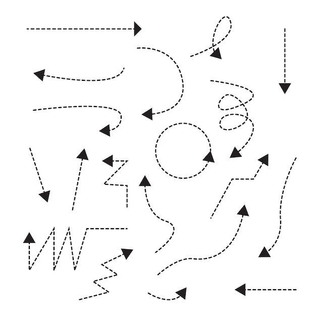 Vecteur lignes de tiret à flèches