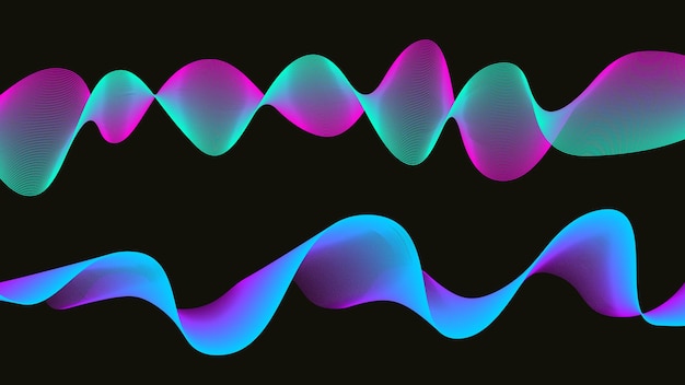 Lignes torsadées Fond abstrait vectoriel avec des lignes colorées Illustration dans un style minimaliste