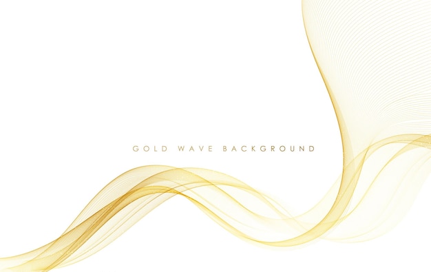 Lignes de vague d'or fluides colorées abstraites vectorielles isolées sur l'élément de conception de fond blanc pour carte de voeux d'invitation de mariage