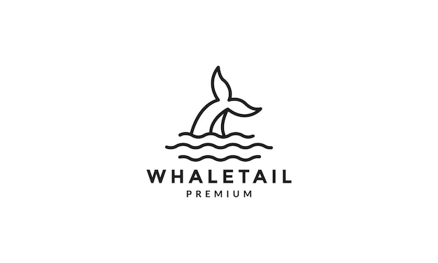 Lignes Vague Avec Queue De Baleine Logo Vecteur Symbole Icône Design Illustration Graphique