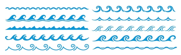 Lignes De Vagues De Surf De La Mer Et De L'océan Frontières De L'eau Bleue