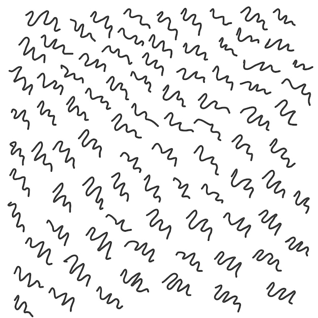 Vecteur des lignes en zigzag abstraites dessinées à la main sur un fond blanc dans le style des griffons