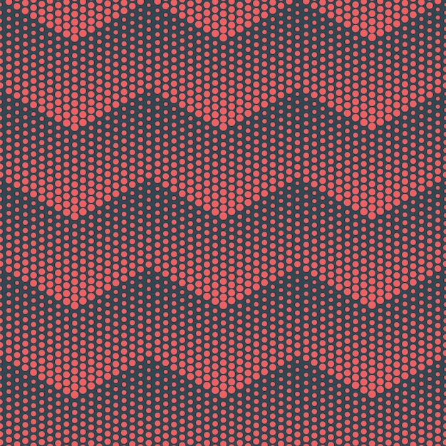 Lignes en zigzag points de demi-teintes transparente motif rouge bleu abstrait vecteur de fond. Texture à carreaux en pointillés à la mode en zig zag. Papier peint répétitif minimaliste rétro bleu rouge. Toile de fond de conception bouclable