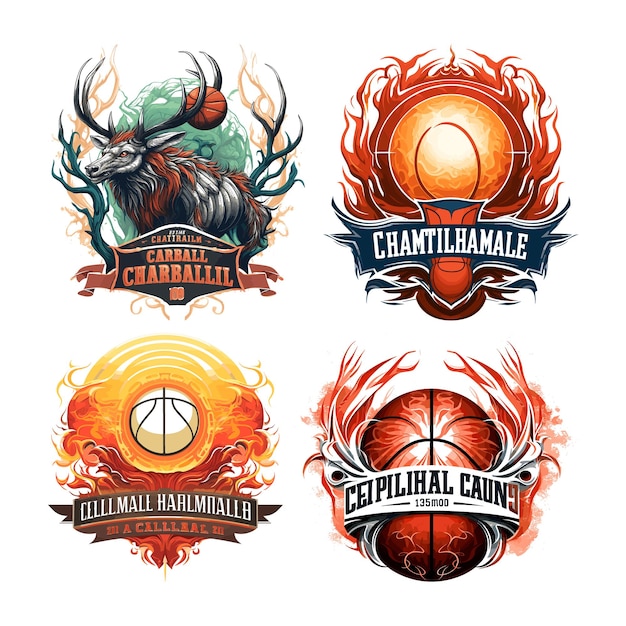 Ligue De Championnat De Basket-ball Collection Illustration Vectorielle