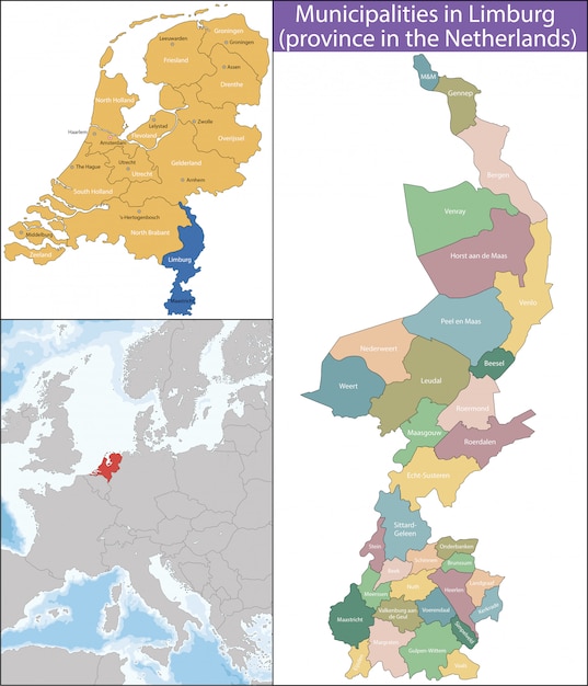 Vecteur le limbourg est une province des pays-bas