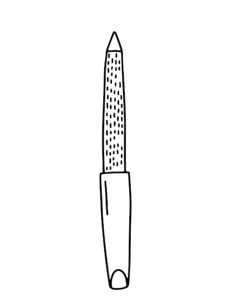 Lime à ongles vecteur doodle illustration Outil de manucure dessiné à la main isolé