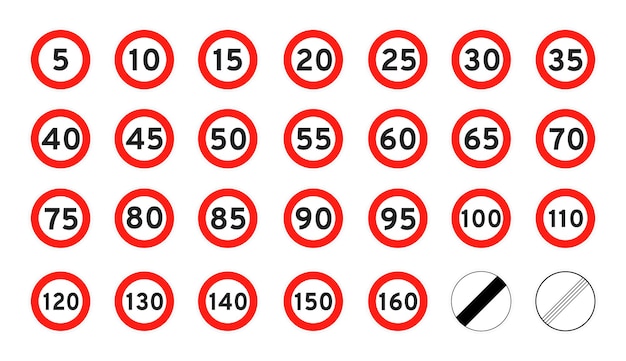 Vecteur limitation de vitesse 5160 icône de trafic routier rond signe illustration vectorielle de style plat design