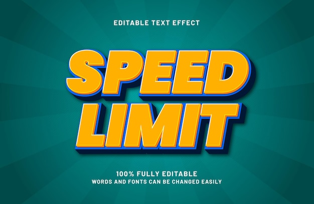 limite de vitesse effet de texte modifiable dans le style de texte speed et kids