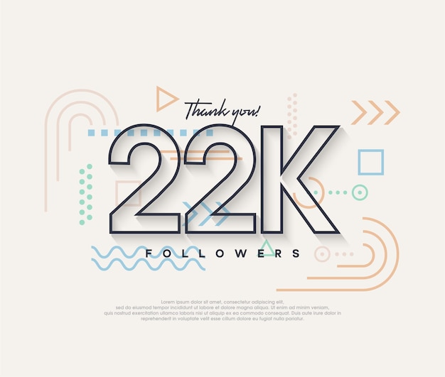 Vecteur line design merci beaucoup à 22k followers