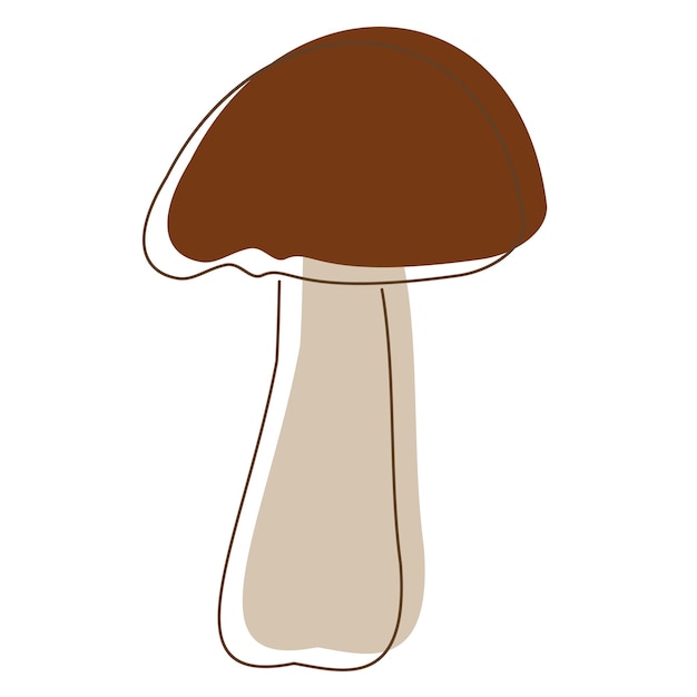 Vecteur lineart de champignons shiitake champignons biologiques comestibles champignons bruns à la truffe types de champignons sauvages forestiers