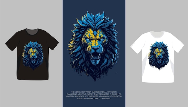Vecteur lion art travail tshirt design illustration vectorielle