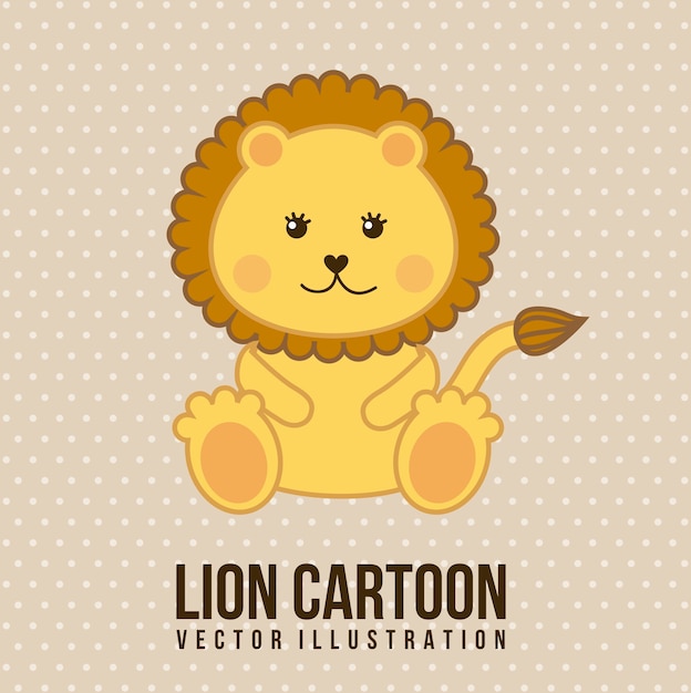 Lion Bébé Sur Illustration Vectorielle Fond Beige