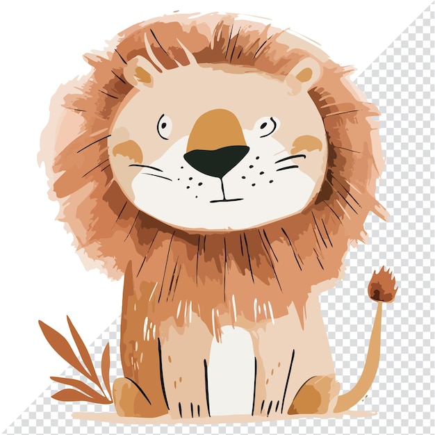 Vecteur lion dessiné à la main illustration d'animal sauvage pour enfants