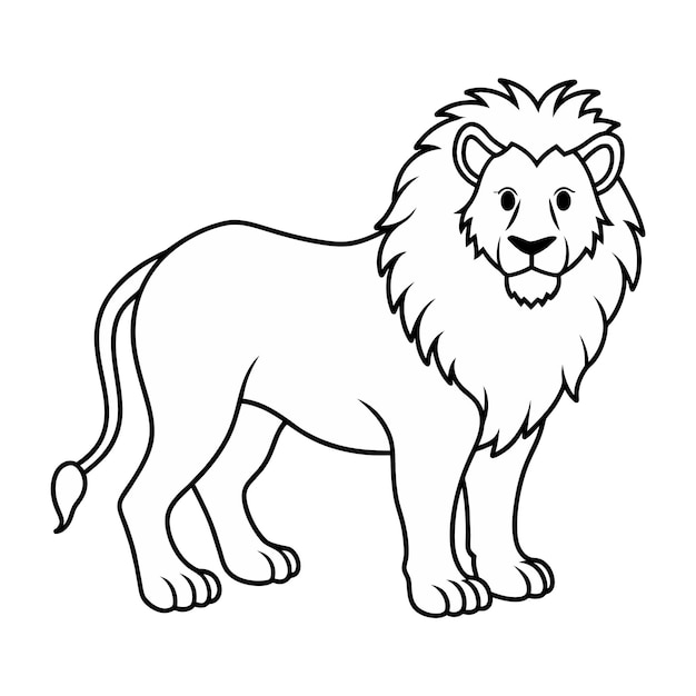 Vecteur le lion isolé colorant pager sur blanc