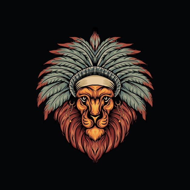 Vecteur lion logo indien