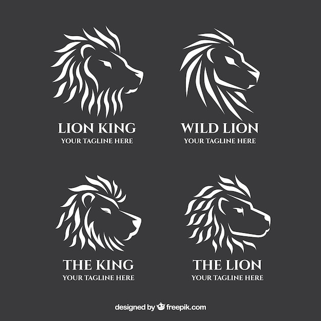 Lion Logos Sur Fond Noir