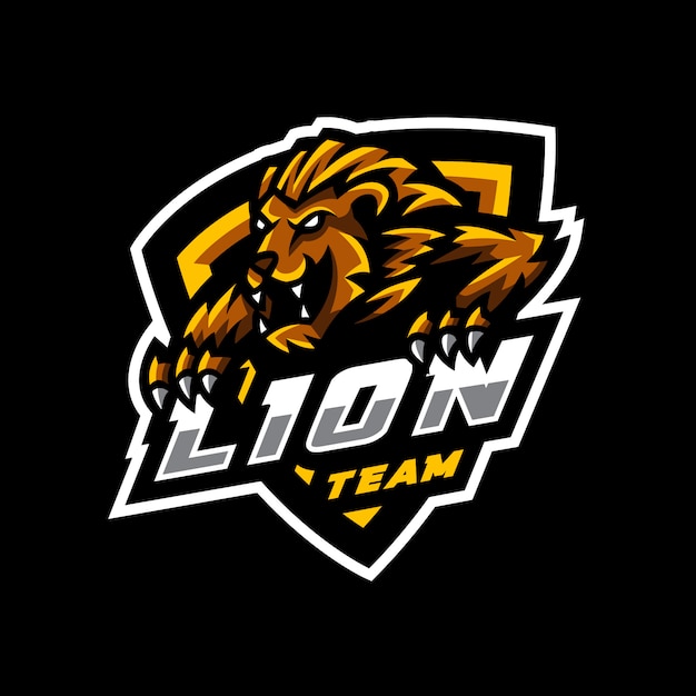 Lion Mascotte Logo Esport Gaming