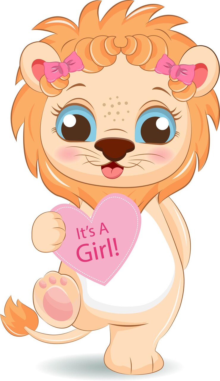 Vecteur lion mignon c'est un vecteur de fille