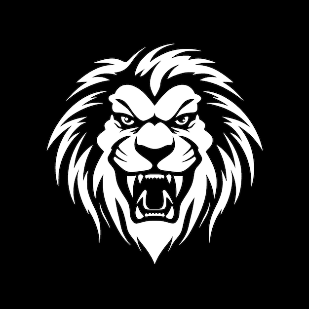 Lion minimaliste et plat logo illustration vectorielle