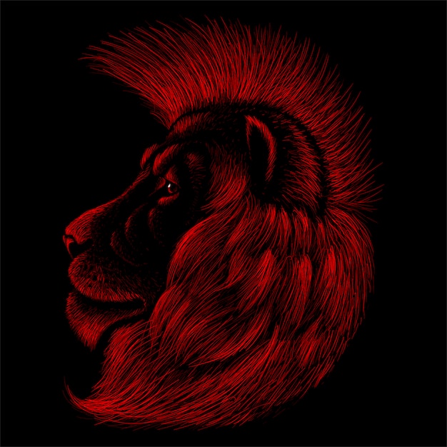 Lion Pour Tatouage Ou Conception De T-shirt Ou Vêtements D'extérieur. Lions Style Chasse