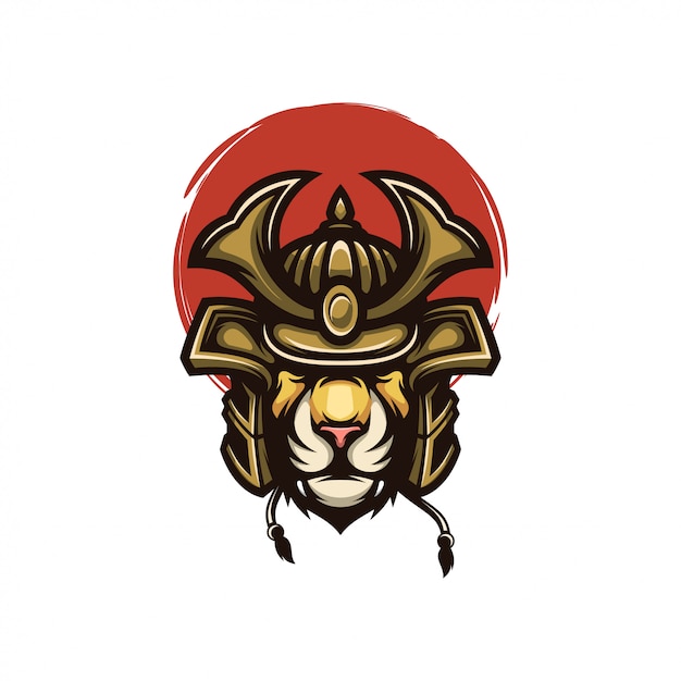 Lion samouraï logo moderne