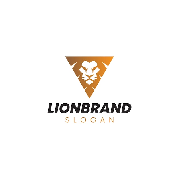 Vecteur lion triangle or logo bold concept