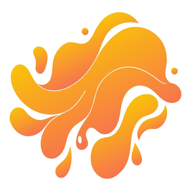 Liquide de couleur orange abstrait et fond fluide