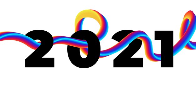 Liquide De Coup De Pinceau Coloré 2021 Bonne Année